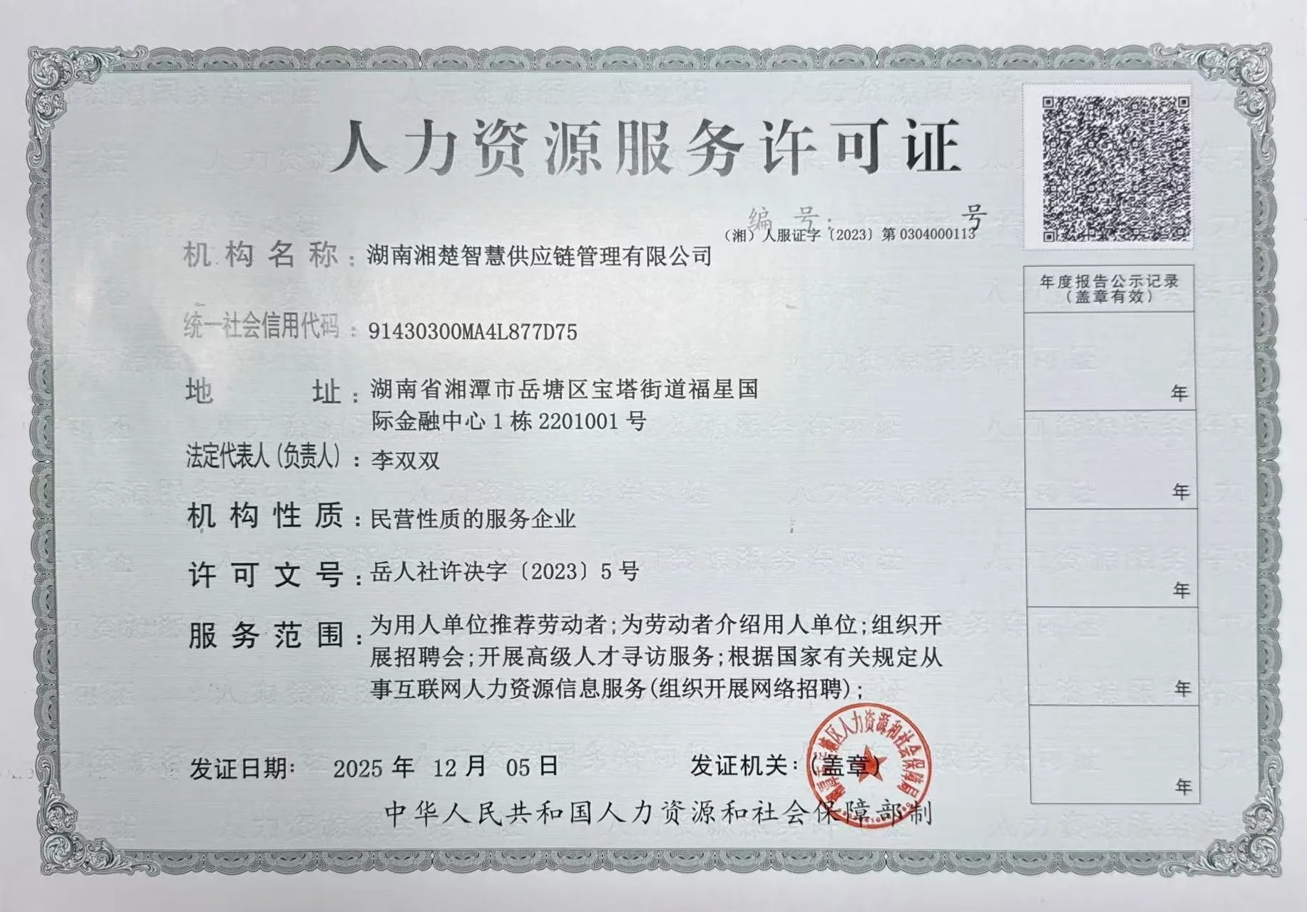 人力资源服务许可证